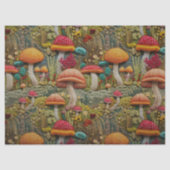 Orange und Rote Pilzstickerei Dekoupage Seidenpapier (Vorderseite)