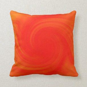 Orange und rote Retro-Swirling-Malerei Abstrakte K Kissen