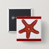orange und rote Starfish Button (Vorne & Hinten)