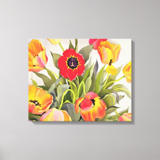 Orange und Rote Tulips Leinwanddruck (Vorderseite)