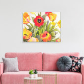Orange und Rote Tulips Leinwanddruck (Insitu (Wohnzimmer))