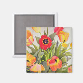 Orange und Rote Tulips Magnet (Vorderseite/Rückseite)