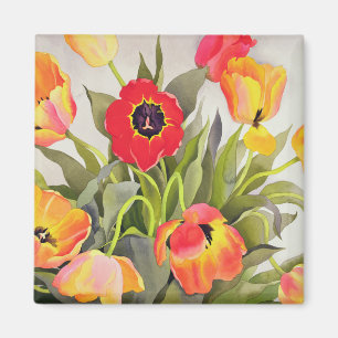 Orange und rote Tulpen Magnet