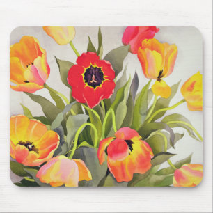 Orange und rote Tulpen Mousepad