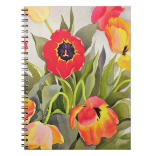 Orange und rote Tulpen Notizblock