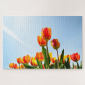 Orange und rote Tulpen von unterhalb Puzzle (Horizontal)