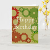 Orange und roter Ganghintergrund, HappyBirthday Karte (Gelbe Blume)