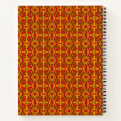 Orange- und rotes Handmuster Notizbuch (Rückseite)