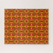 Orange- und rotes Handmuster Puzzle (Horizontal)