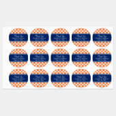 Orange und Royal Blue Quatrefoil Vielen Dank Etiketten (Blatt)
