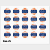 Orange und Royal Blue Quatrefoil Vielen Dank Runder Aufkleber (Blatt)