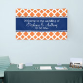 Orange und Royal Blue Quatrefoil Wedding Banner (Messeveranstaltung)