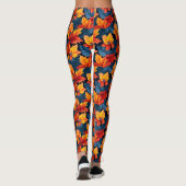 Orange und Russet Herbstleaves Leggings (Rückseite)