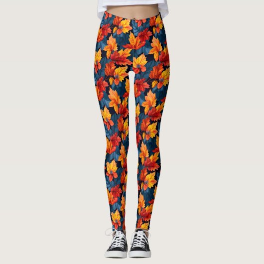 Orange und Russet Herbstleaves Leggings (Vorderseite)