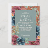 Orange und Salbei Moderne Rustikale Hochzeit Einladung (Vorderseite)