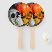 Orange und Schädel Fächer (Vorne und Hinten)