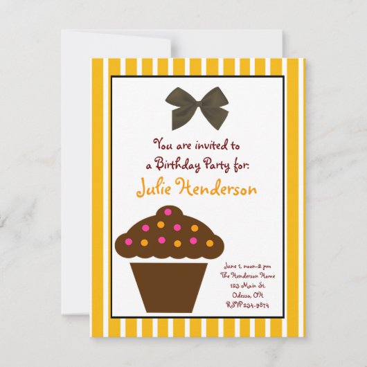 Orange und Schokolade Einladung (Vorderseite)