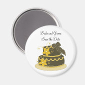Orange und Schokolade Hochzeitstorte Magnet (Vorderseite/Rückseite)