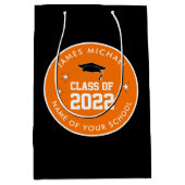 Orange und Schwarz Abschluss kundenspezifisch Mittlere Geschenktüte (Vorderseite)