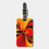 Orange- und Schwarz-Aroma-Fraktal Gepäckanhänger (Vorderseite vertikal)