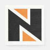 Orange und Schwarz Buchstaben n Papier Napkins Serviette (Vorderseite)