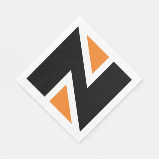 Orange und Schwarz Buchstaben n Papier Napkins Serviette (Ecke)