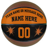 Orange und Schwarz Custom Basketball Vollgröße, Mi (Vorderseite)