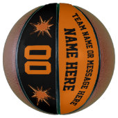 Orange und Schwarz Custom Basketball Vollgröße, Mi (Vertikal)