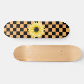 Orange und Schwarz Gelb und Sonnenblumen Skateboard (Horizontal)