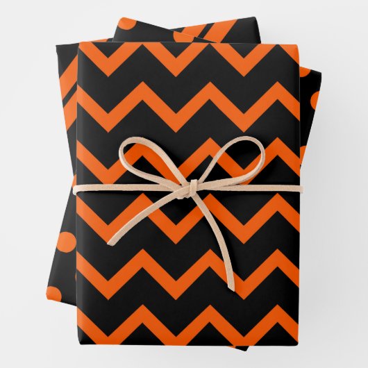 orange und schwarz geschenkpapier set (Beispiel)