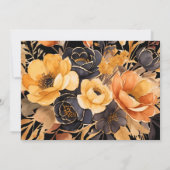 Orange und Schwarz, Halloween, Blumenkohl, Brautpa Einladung (Rückseite)