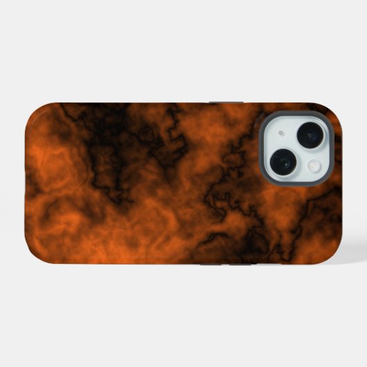 Orange und Schwarz iPhone 15 Hülle (Rückseite (Horizontal))