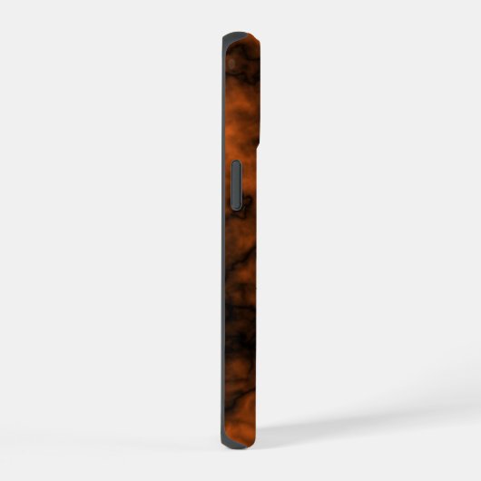 Orange und Schwarz iPhone 15 Hülle (Rechte Seite)