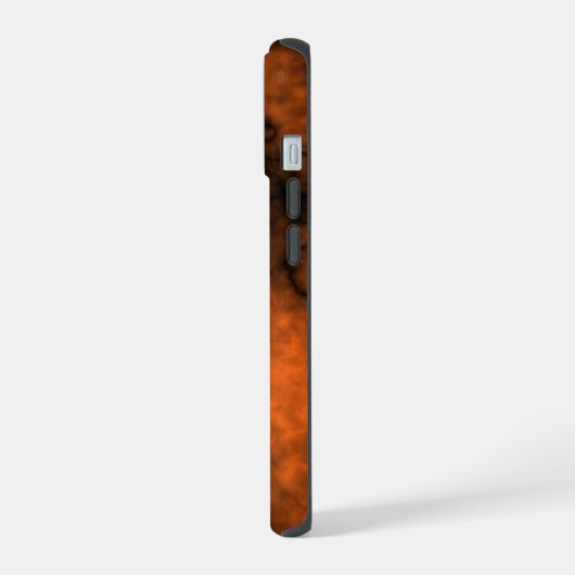 Orange und Schwarz iPhone 15 Hülle (Linke Seite)