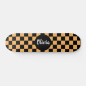 Orange und Schwarz - Karton mit personalisiertem N Skateboard (Horizontal)