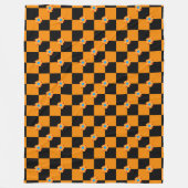 Orange und Schwarz kontrollierte Blume Fleecedecke (Vorderseite)