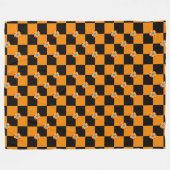 Orange und Schwarz kontrollierte Blume Fleecedecke (Vorderseite (Horizontal))