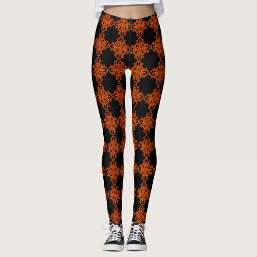orange und schwarz leggings (Vorderseite)