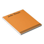 Orange und Schwarz Notepad Notizblock (angewinkelt)