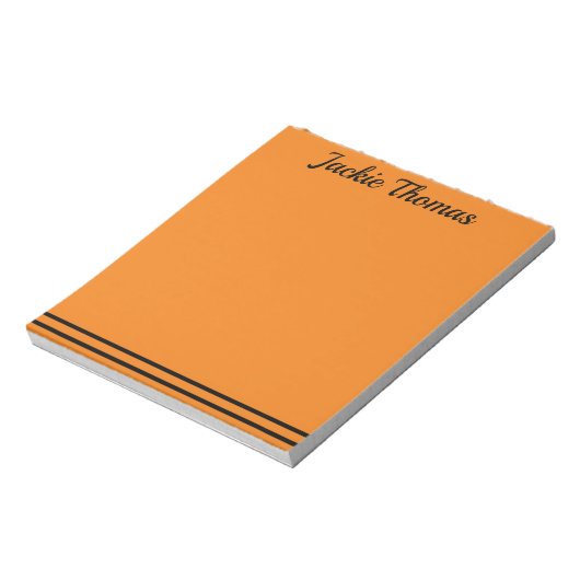 Orange und Schwarz Notepad Notizblock (Rotiert)