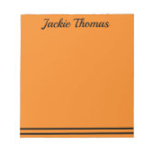 Orange und Schwarz Notepad Notizblock (Vorderseite)