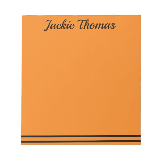 Orange und Schwarz Notepad Notizblock (Vorderseite)