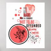 Orange und schwarz Offene Schlangen sarkastisches  Poster (Vorne)