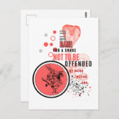 Orange und schwarz Offene Schlangen sarkastisches Postkarte (Vorne/Hinten)