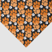Orange- und Schwarz-Pawprints Seidenpapier (Ausschnitt)