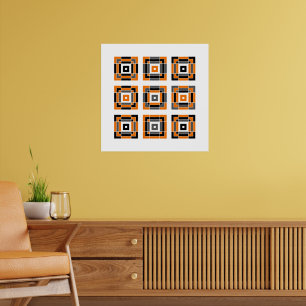 Orange und Schwarz Poster