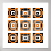 Orange und Schwarz Poster (Vorne)