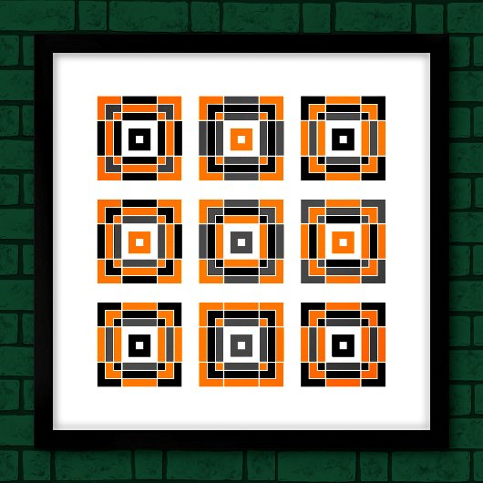 Orange und Schwarz Poster