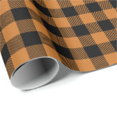 Orange und Schwarz-Schachbrett Geschenkpapier (Rolleneckpunkt)