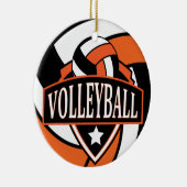 Orange und Schwarz-🏐-Volleyball-Logo Keramik Ornament (Rechts)